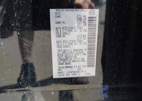 2013 Infiniti Jx35 from USA, damaged, VIN 5N1AL0MM4DC314730